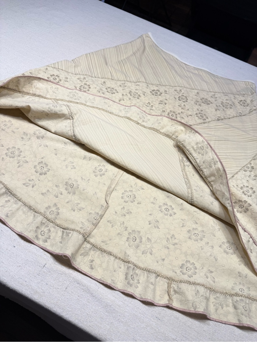 Tiny - Patchwork Floral & Stripe A-Line Skirt - Size Medium Petite - Picture 10 of 11